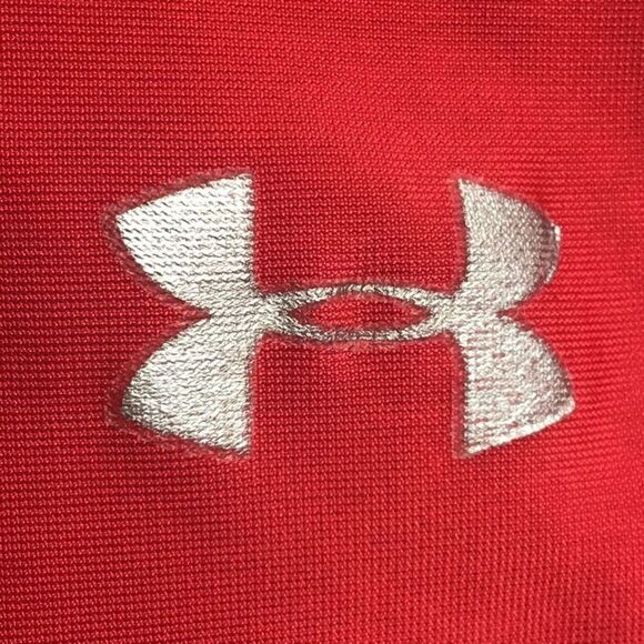 Under Armour Red V-Neck Short Sleeve athletic top - Picture 6 of 8